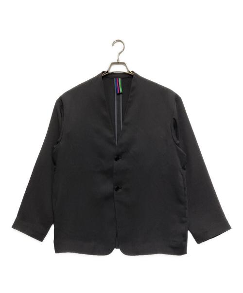 PS Paul Smith（ＰＳポールスミス）PS Paul Smith (ＰＳポールスミス) ライトドライテクスチャー ノーカラー ジャケット グレー サイズ:Mの古着・服飾アイテム