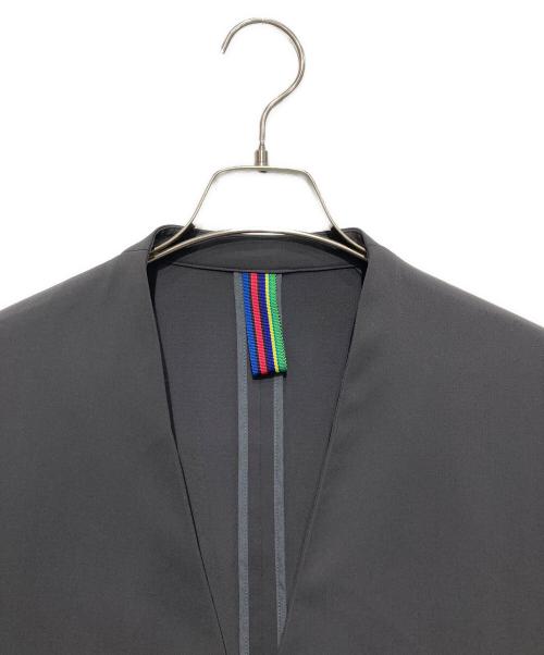 PS Paul Smith（ＰＳポールスミス）PS Paul Smith (ＰＳポールスミス) ライトドライテクスチャー ノーカラー ジャケット グレー サイズ:Mの古着・服飾アイテム