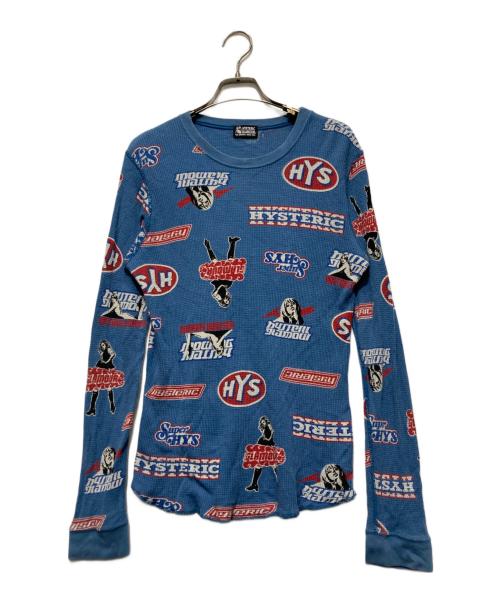 Hysteric Glamour（ヒステリックグラマー）Hysteric Glamour (ヒステリックグラマー) HYS BOX 2柄 Tシャツ スカイブルー サイズ:FREEの古着・服飾アイテム