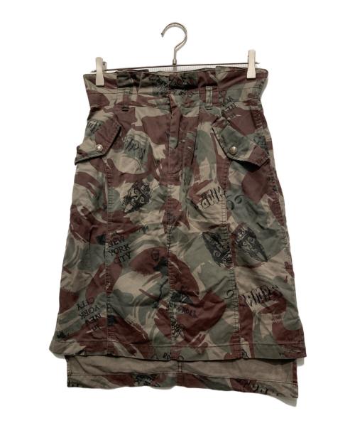 Hysteric Glamour（ヒステリックグラマー）Hysteric Glamour (ヒステリックグラマー) 膝丈迷彩スカート グリーン サイズ:Sの古着・服飾アイテム