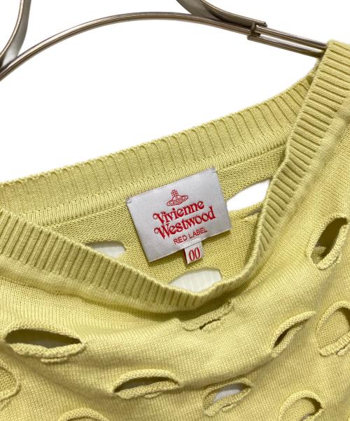 Vivienne Westwood RED LABEL（ヴィヴィアンウエストウッドレッドレーベル）Vivienne Westwood RED LABEL (ヴィヴィアンウエストウッドレッドレーベル) ダメージ加工ニット イエロー サイズ:00の古着・服飾アイテム