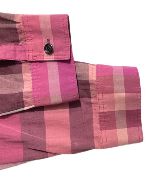 BURBERRY LONDON（バーバリーロンドン）BURBERRY LONDON (バーバリーロンドン) チェックプルオーバーシャツ ピンク×パープル サイズ:40の古着・服飾アイテム