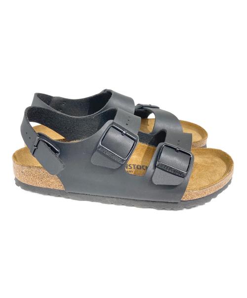 BIRKENSTOCK（ビルケンシュトック）BIRKENSTOCK (ビルケンシュトック) MILANOストラップサンダル ブラック×ブラウン サイズ:26㎝の古着・服飾アイテム