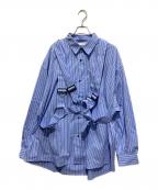 seesewシーソー）の古着「PARASHUTE SHIRTS 4」｜ブルー×ホワイト