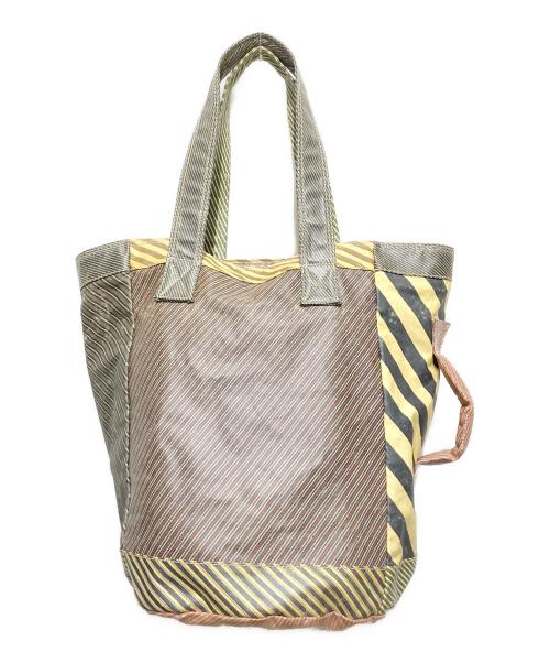 Vivienne Westwood（ヴィヴィアンウエストウッド）Vivienne Westwood (ヴィヴィアンウエストウッド) ストライプ切替トートバッグ ベージュの古着・服飾アイテム