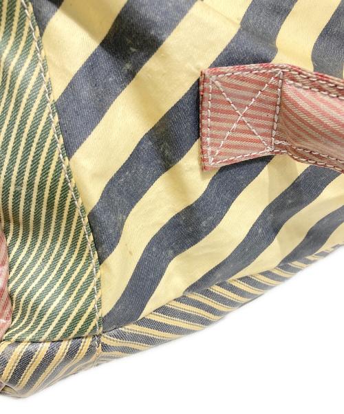 Vivienne Westwood（ヴィヴィアンウエストウッド）Vivienne Westwood (ヴィヴィアンウエストウッド) ストライプ切替トートバッグ ベージュの古着・服飾アイテム