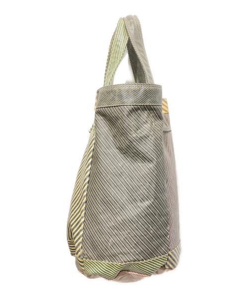 Vivienne Westwood（ヴィヴィアンウエストウッド）Vivienne Westwood (ヴィヴィアンウエストウッド) ストライプ切替トートバッグ ベージュの古着・服飾アイテム