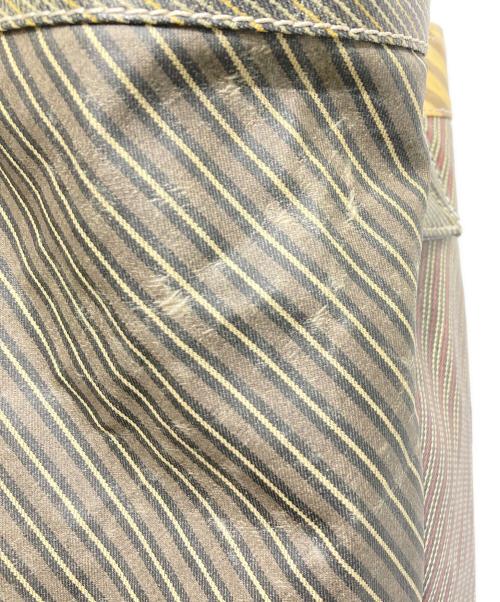 Vivienne Westwood（ヴィヴィアンウエストウッド）Vivienne Westwood (ヴィヴィアンウエストウッド) ストライプ切替トートバッグ ベージュの古着・服飾アイテム