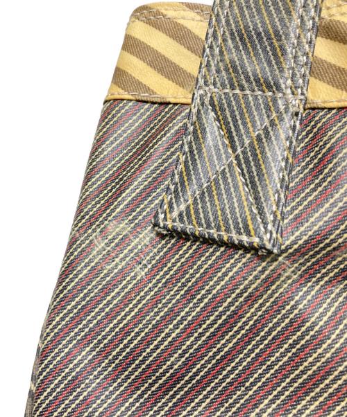 Vivienne Westwood（ヴィヴィアンウエストウッド）Vivienne Westwood (ヴィヴィアンウエストウッド) ストライプ切替トートバッグ ベージュの古着・服飾アイテム