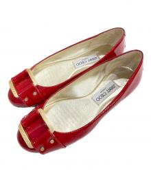 JIMMY CHOO（ジミーチュウ）の古着「エナメルフラットパンプス」｜レッド