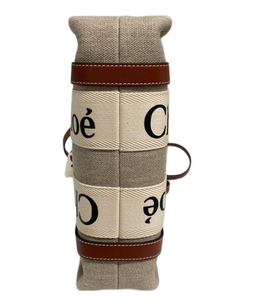 Chloe（クロエ）Chloe (クロエ) リネン製ウッディ スモール トートバッグ ベージュの古着・服飾アイテム