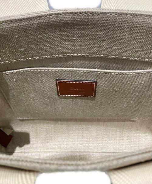 Chloe（クロエ）Chloe (クロエ) リネン製ウッディ スモール トートバッグ ベージュの古着・服飾アイテム