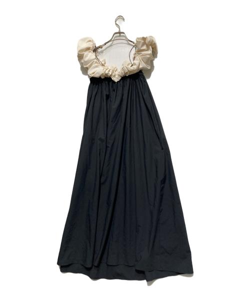 THE TOE（ザ・トゥー）THE TOE (ザ・トゥー) ERIE FRILLS ONEPIECE ブラック×ホワイト サイズ:Sの古着・服飾アイテム