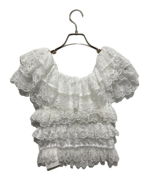 cygne（シーニュ）cygne (シーニュ) オフショルレースブラウス ホワイト サイズ:1 未使用品の古着・服飾アイテム