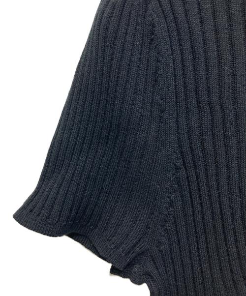 M'S GRACY（エムズグレイシー）M'S GRACY (エムズグレイシー) 半袖リボンリブニット ブラック サイズ:40の古着・服飾アイテム