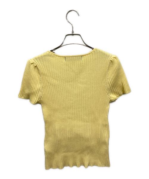 M'S GRACY（エムズグレイシー）M'S GRACY (エムズグレイシー) 半袖リボンリブニット イエロー サイズ:40の古着・服飾アイテム