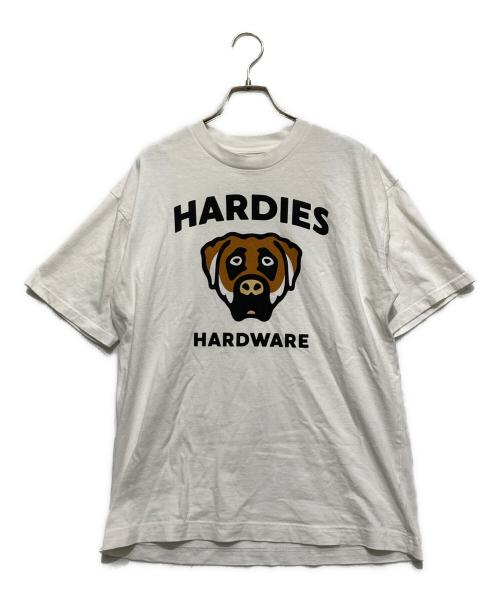 Victor Victor Worldwide（ヴィクター ヴィクター ワールドワイド）Victor Victor Worldwide (ヴィクター ヴィクター ワールドワイド) Hardies Hardware (ハーディーズ ハードウェア) プリントTシャツ ホワイト サイズ:Sの古着・服飾アイテム