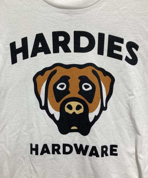 Victor Victor Worldwide（ヴィクター ヴィクター ワールドワイド）Victor Victor Worldwide (ヴィクター ヴィクター ワールドワイド) Hardies Hardware (ハーディーズ ハードウェア) プリントTシャツ ホワイト サイズ:Sの古着・服飾アイテム