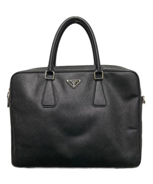 PRADA（プラダ）PRADA (プラダ) サフィアーノ2WAYレザーブリーフケース ブラックの古着・服飾アイテム