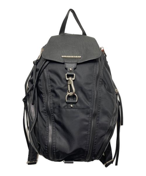 IUGAMAKARAS（イウガマカラス）IUGAMAKARAS (イウガマカラス) Carabiner Nylon Backpack/ナイロンバッグ ブラックの古着・服飾アイテム