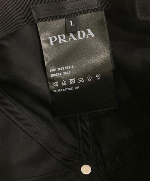 PRADA（プラダ）PRADA (プラダ) Re-Nylon ベースボールキャップ ブラックの古着・服飾アイテム