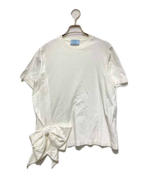PRADA（プラダ）PRADA (プラダ) リボンTシャツ ホワイト サイズ:XSの古着・服飾アイテム
