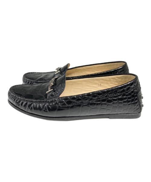 TOD'S（トッズ）TOD'S (トッズ) 型押しビットローファー ブラック サイズ:38の古着・服飾アイテム