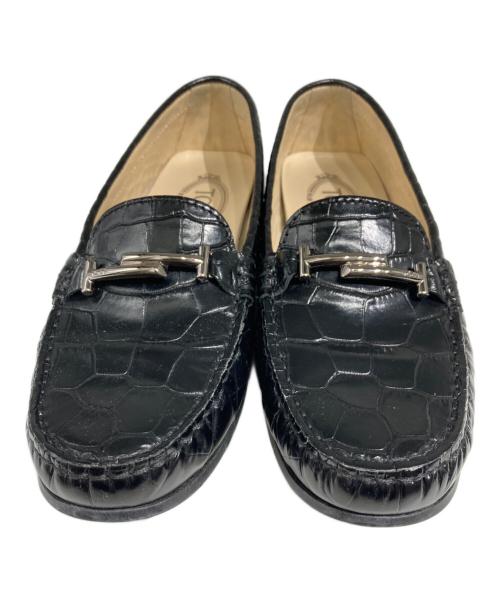 TOD'S（トッズ）TOD'S (トッズ) 型押しビットローファー ブラック サイズ:38の古着・服飾アイテム