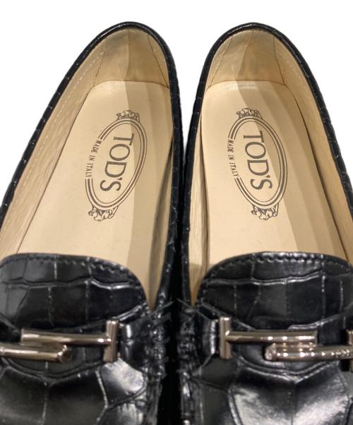 TOD'S（トッズ）TOD'S (トッズ) 型押しビットローファー ブラック サイズ:38の古着・服飾アイテム