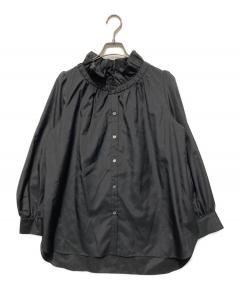 中古・古着通販】Leilian (レリアン) 半袖ブラウス ホワイト×ブルー