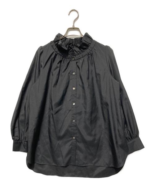 TO BE CHIC（トゥービーシック）TO BE CHIC (トゥービーシック) ブライトクロス フリルブラウス ブラック サイズ:40の古着・服飾アイテム