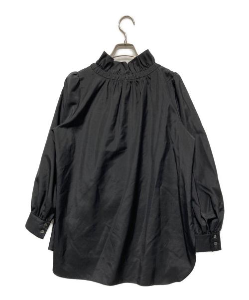 TO BE CHIC（トゥービーシック）TO BE CHIC (トゥービーシック) ブライトクロス フリルブラウス ブラック サイズ:40の古着・服飾アイテム