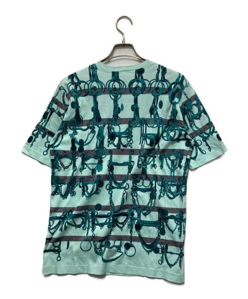 HERMES（エルメス）HERMES (エルメス) Vintage 柄Tシャツ ブルー サイズ:Mの古着・服飾アイテム