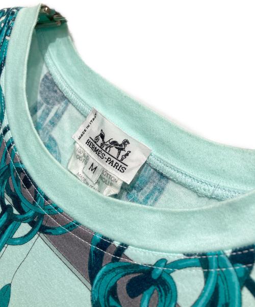 HERMES（エルメス）HERMES (エルメス) Vintage 柄Tシャツ ブルー サイズ:Mの古着・服飾アイテム