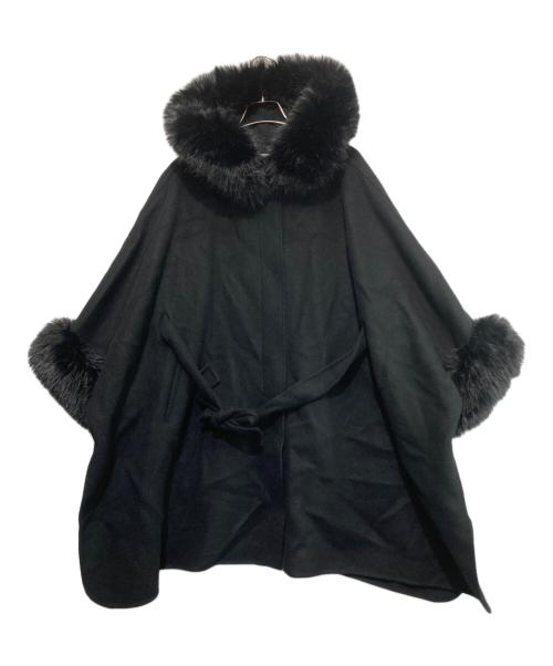 CELFORD（セルフォード）CELFORD (セルフォード) ファーポンチョコート ブラック サイズ:1の古着・服飾アイテム