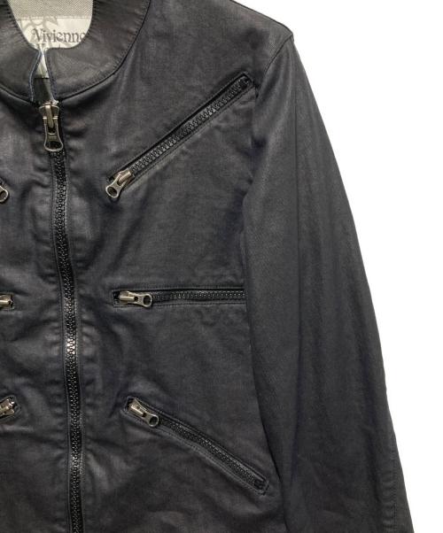 Vivienne Westwood man（ヴィヴィアン ウェストウッド マン）Vivienne Westwood man (ヴィヴィアン ウェストウッド マン) ユニオンジャックジップコーティングデニムジャケット ブラック サイズ:44の古着・服飾アイテム