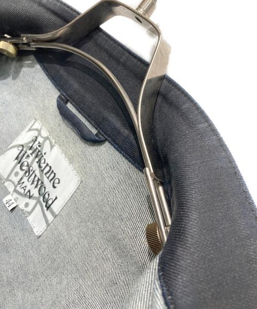 Vivienne Westwood man（ヴィヴィアン ウェストウッド マン）Vivienne Westwood man (ヴィヴィアン ウェストウッド マン) ユニオンジャックジップコーティングデニムジャケット ブラック サイズ:44の古着・服飾アイテム