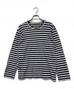 COMME des GARCONSコムデギャルソン）の古着「ボーダーカットソー/長袖Tシャツ」｜ネイビー