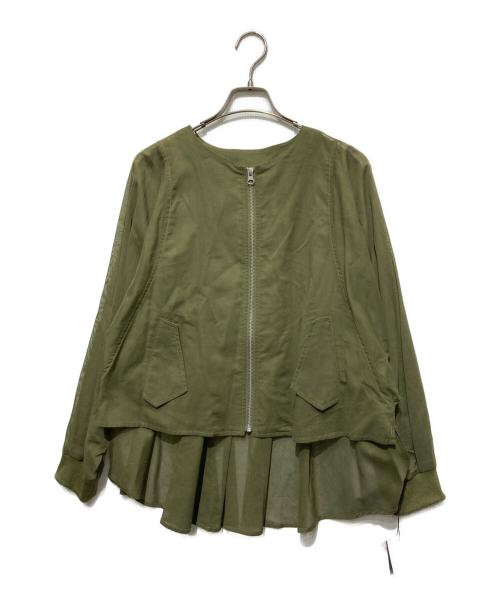 C.LOVE（シーラブ）C.LOVE (シーラブ) フリルシアーブルゾン カーキ サイズ:38 未使用品の古着・服飾アイテム