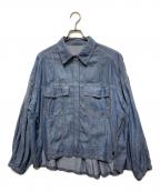 Ayaneアヤネ）の古着「シアーデニムショート丈シャツ」｜インディゴ
