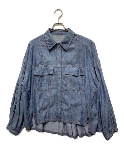 Ayane（アヤネ）ayane (アヤネ) シアーデニムショート丈シャツ インディゴ サイズ:38の古着・服飾アイテム