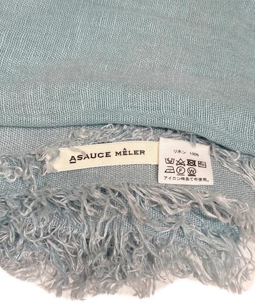 ASAUCE MELER（アソースメレ）ASAUCE MELER (アソースメレ) リネンストール スカイブルーの古着・服飾アイテム