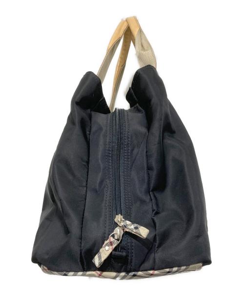 BURBERRY（バーバリー）BURBERRY (バーバリー) ノヴァチェックナイロンキャンパストートバッグ ブラックの古着・服飾アイテム