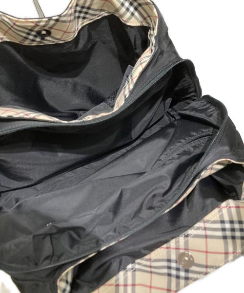 BURBERRY（バーバリー）BURBERRY (バーバリー) ノヴァチェックナイロンキャンパストートバッグ ブラックの古着・服飾アイテム