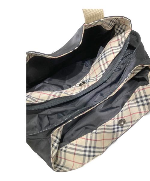 BURBERRY（バーバリー）BURBERRY (バーバリー) ノヴァチェックナイロンキャンパストートバッグ ブラックの古着・服飾アイテム