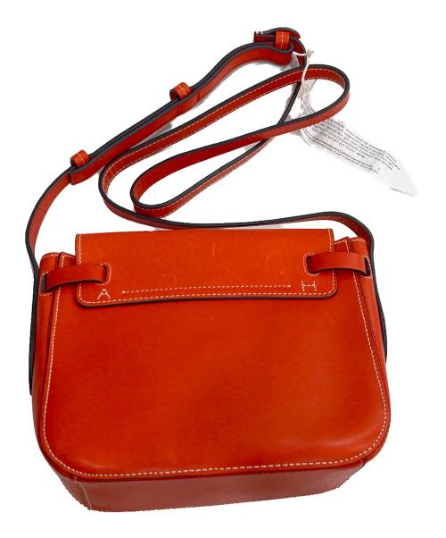 ANYA HINDMARCH（アニヤ・ハインドマーチ）ANYA HINDMARCH (アニヤ・ハインドマーチ) ロゴ刻印レザーショルダーバッグ レッドの古着・服飾アイテム