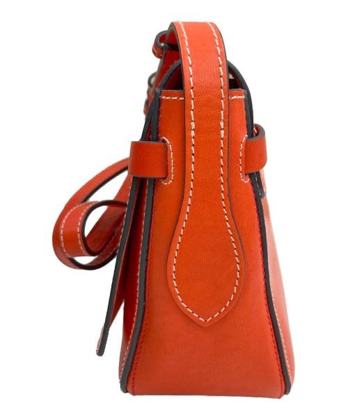 ANYA HINDMARCH（アニヤ・ハインドマーチ）ANYA HINDMARCH (アニヤ・ハインドマーチ) ロゴ刻印レザーショルダーバッグ レッドの古着・服飾アイテム