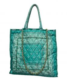 LeSportsac（レスポートサック）の古着「SM CHAIN QUILT TOTEバンダナグリーン」｜グリーン