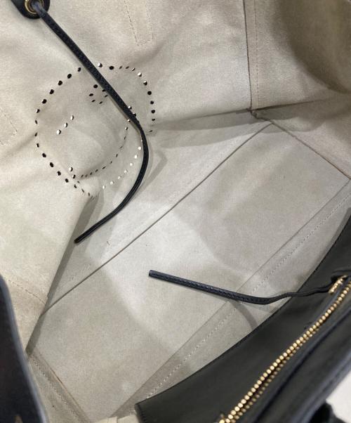 ANYA HINDMARCH（アニヤ・ハインドマーチ）ANYA HINDMARCH (アニヤ・ハインドマーチ) WINK SMILEY LEATHER TOTE ブラックの古着・服飾アイテム