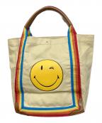 ANYA HINDMARCHアニヤ・ハインドマーチ）の古着「PONT WINK CANVAS TOTE BAG」｜ベージュ
